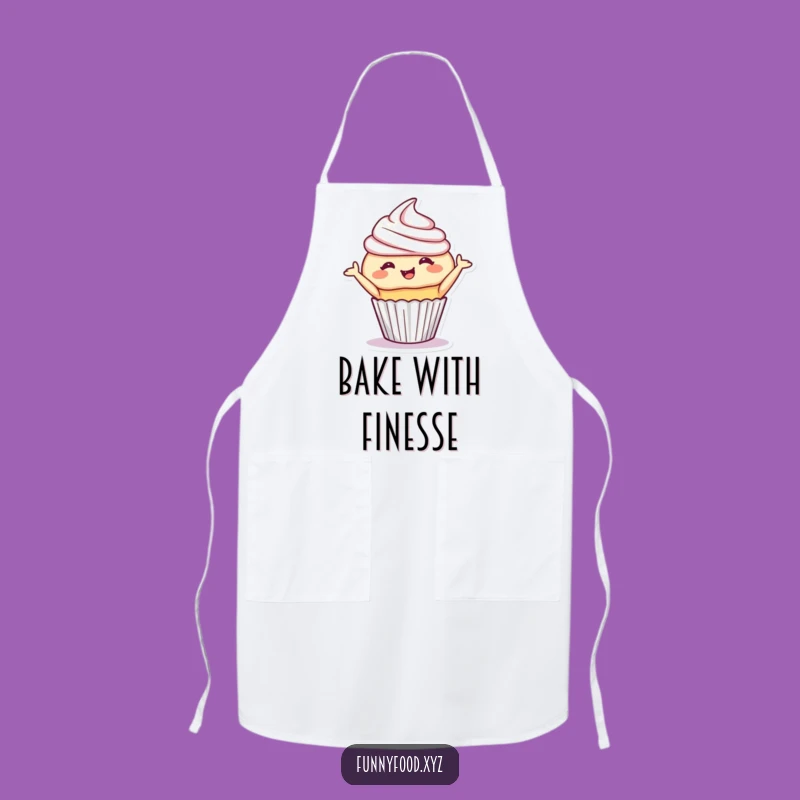 Funny Cupcake Bow Apron - Bake with Giggles, Sweet Style, Great Kitchen Gift