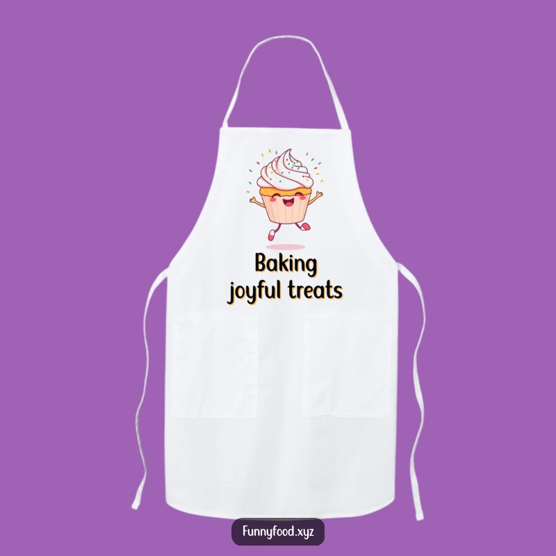 Funny Cupcake Apron: Cheerful Sprinkles and Skipping Kitchen Fun