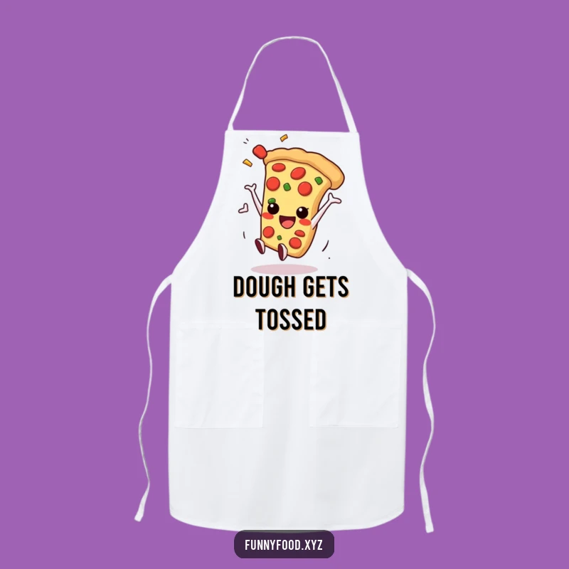 Funny Pizza Somersault Apron: Kitchen Action Pizza Slice, Great for Foodie Fun!