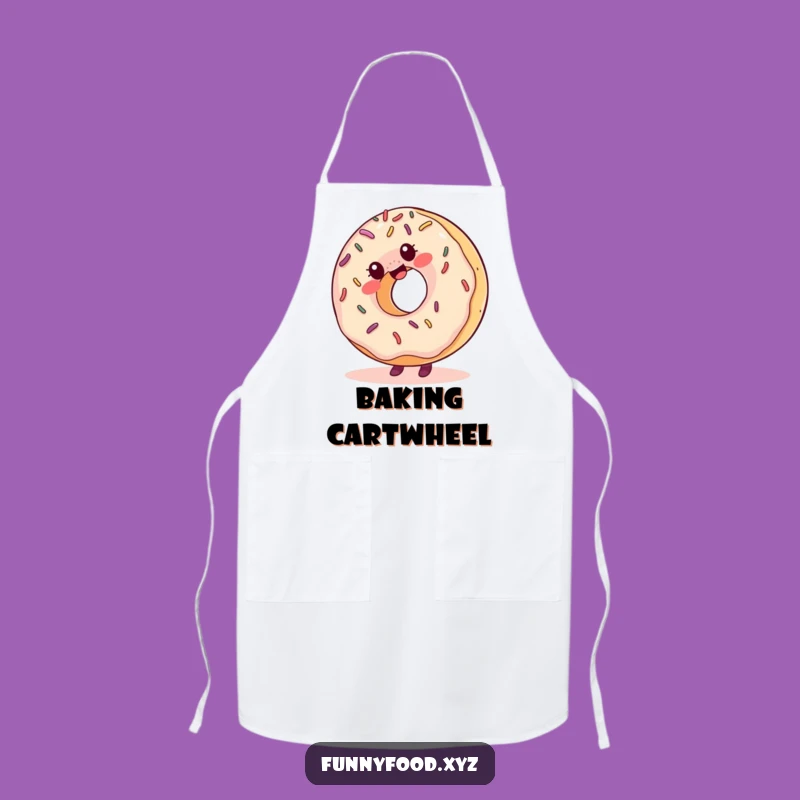 Funny Donut Cartwheel Apron: Sprinkles While Cooking, Hilarious Kitchen Wear