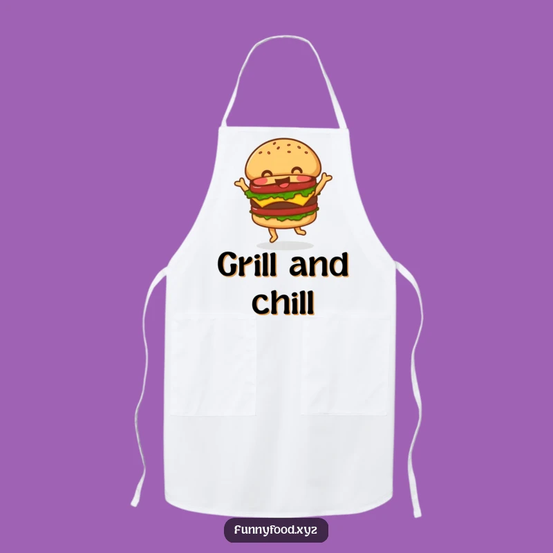Funny Hamburger Dance Apron: Cook with a Grooving Burger!