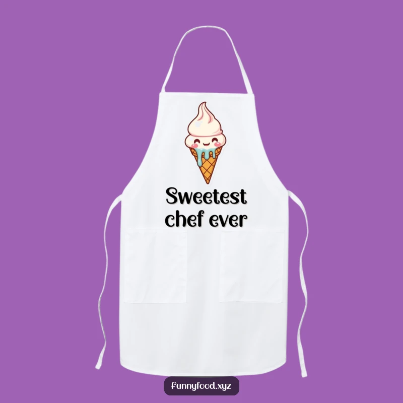 Funny Kitchen Melting Ice Cream Cone Apron - Sweet Chef Style Gift