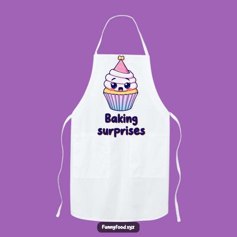Funny Surprised Cupcake Apron: Bake Up Laughs with This Hilarious Party Treat!
