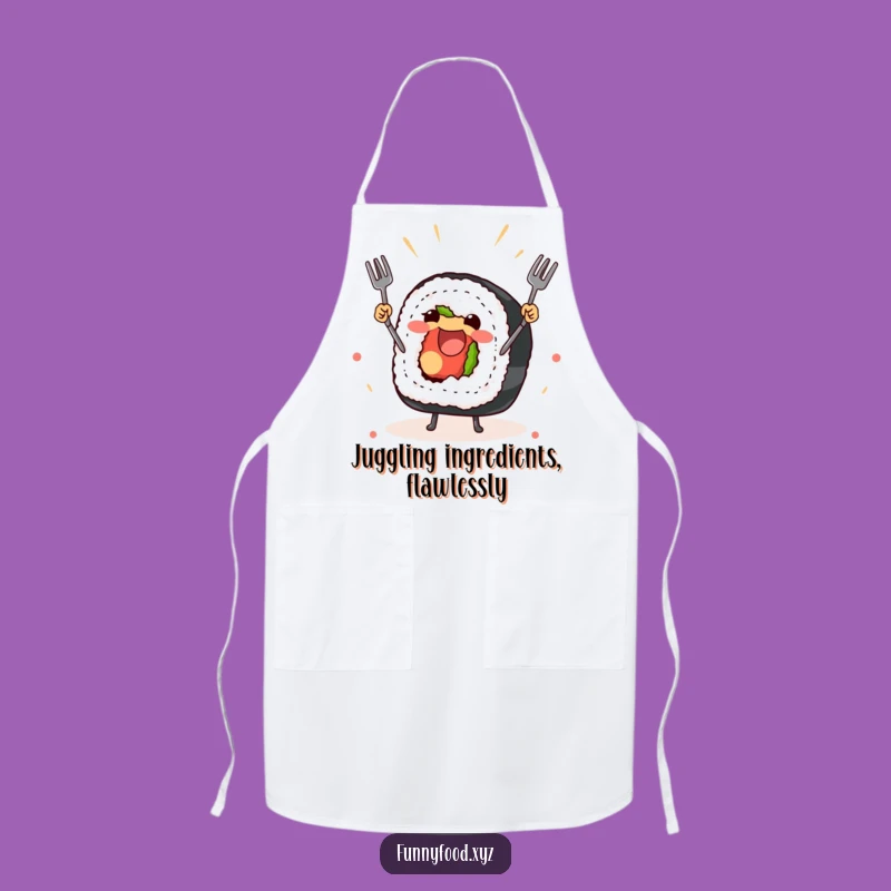 Funny Sushi Juggling Apron: Cook with Japanese Flair