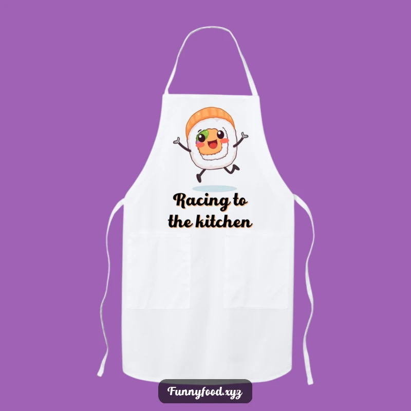 Funny Sushi Roll Runner Apron: Cook with Energy and Japanese Flair