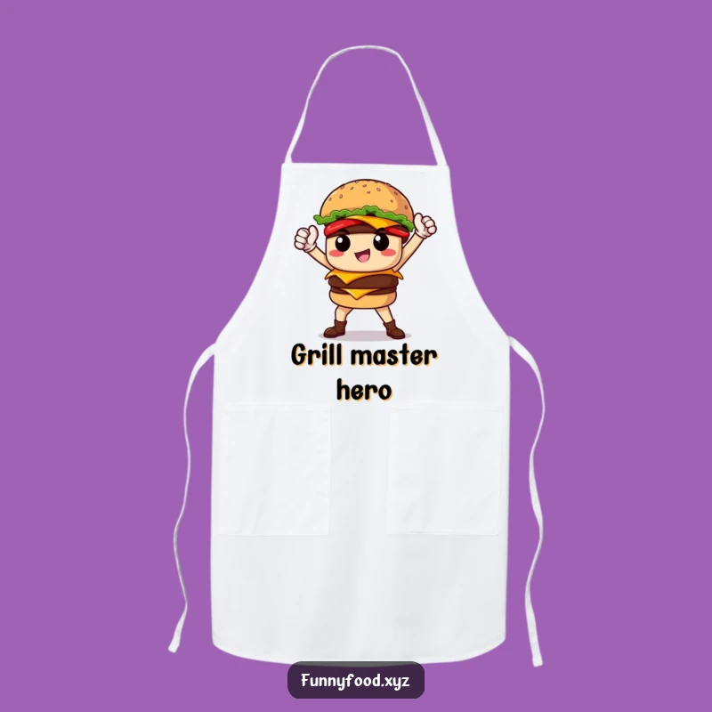 Funny Burger Hero Apron: Cook with Courage and Flavor