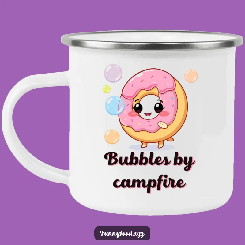 Funny Donut Bubbles Camping Mug - Sweet Adventures and Fun