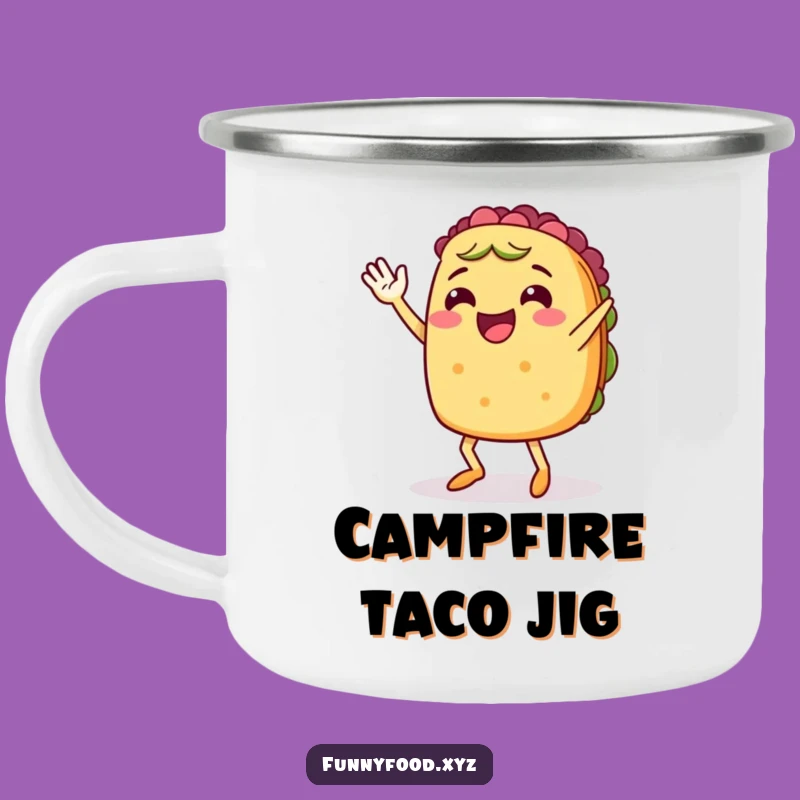 Funny Taco Jigging Camping Mug: Dancing Taco for Outdoor Fiesta Fun!
