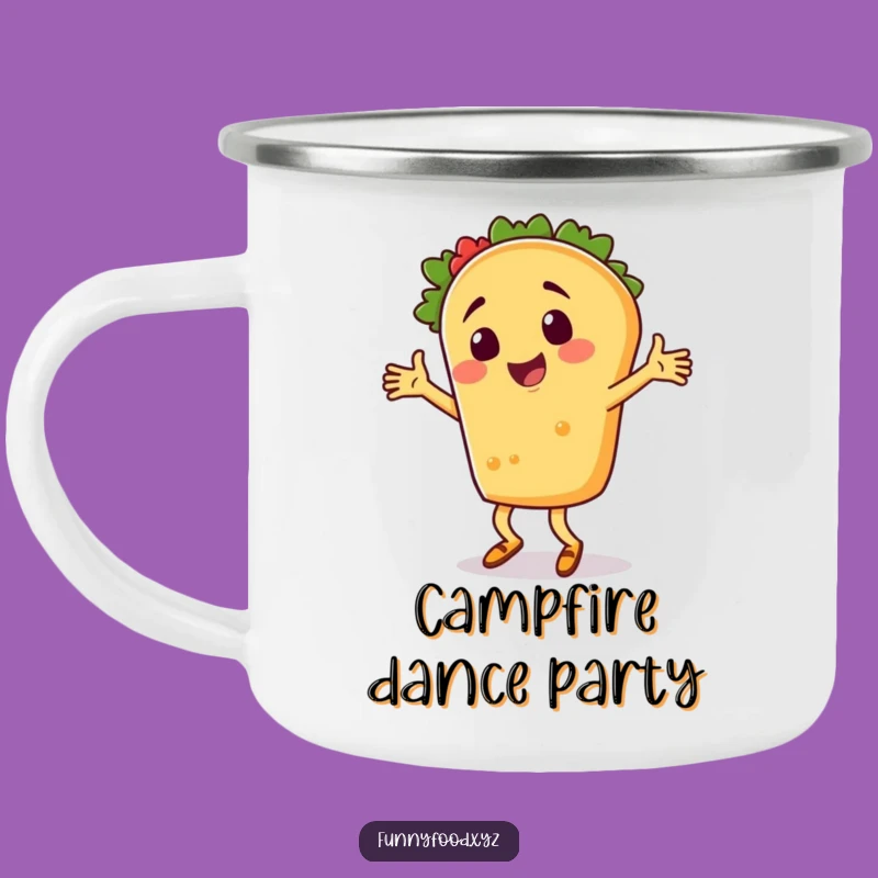 Fiesta-Ready Funny Taco Dancer Camping Mug: Durable and Hilarious Outdoor Fun