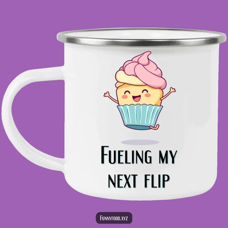 Funny Cupcake Camping Mug: Energetic Treat Cup, a Sweet Funny Gift