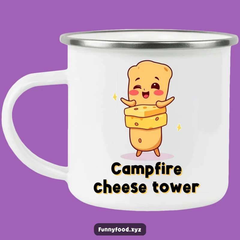 Funny Baguette Cheese Camping Mug: Adventure Fuel for Happy Campers