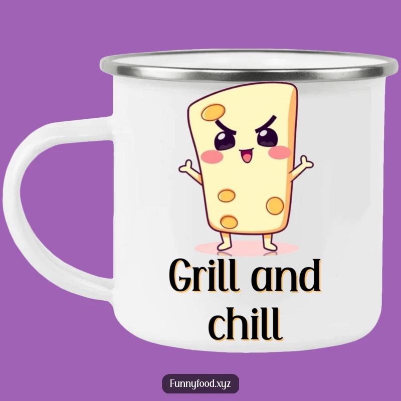Funny Cheese Pose Camping Mug: Silly Dairy by the Fire! Durable Funny Gift!