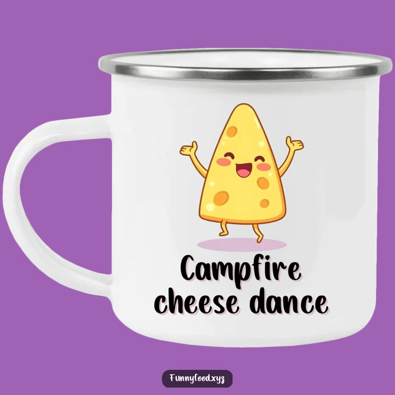 Funny Dancing Cheese Wedge Camping Mug: Adventure Fuel