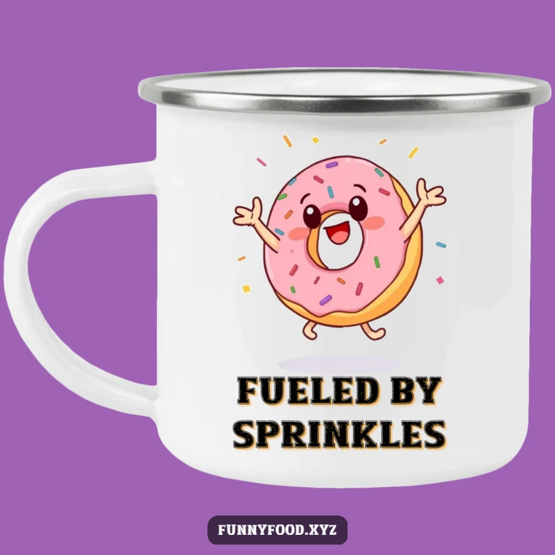 Funny Donut Jumping Jacks Camping Mug - Adventure Fuelled by Laughter
