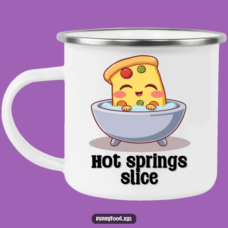 Funny Pizza Bath Camping Mug: Rugged Relaxing Slice Cup, Perfect Humorous Gift