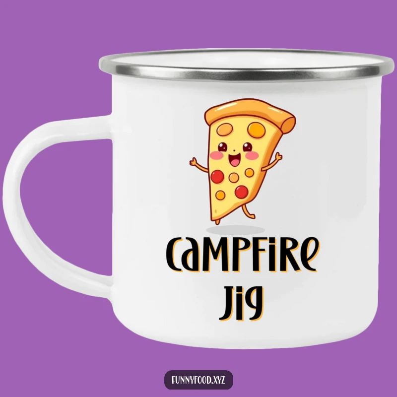 Funny Pizza Jig Camping Mug: Sip Coffee with This Hilarious Foodie Buddy!