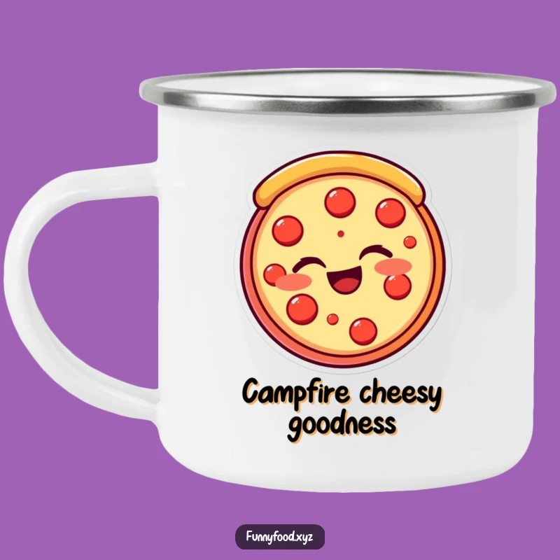 Funny Pizza Slice Camping Mug - Cheesy Campfire Sips, Durable & Humorous Foodie Gift
