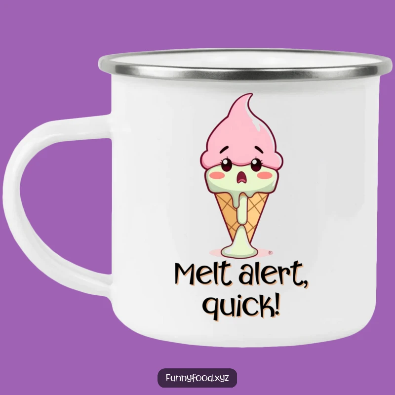 Outdoor Funny Melting Ice Cream Cone Camping Mug: Summer Sips and Comedic Fun