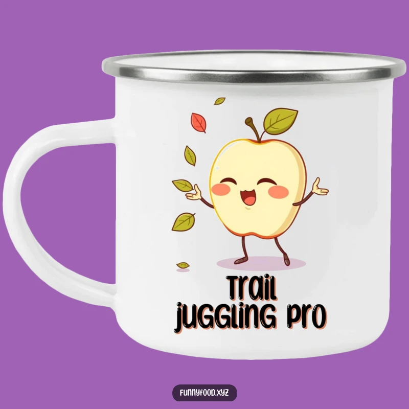 Funny Juggling Apple Camping Mug: Adventure Fuel for Laughs