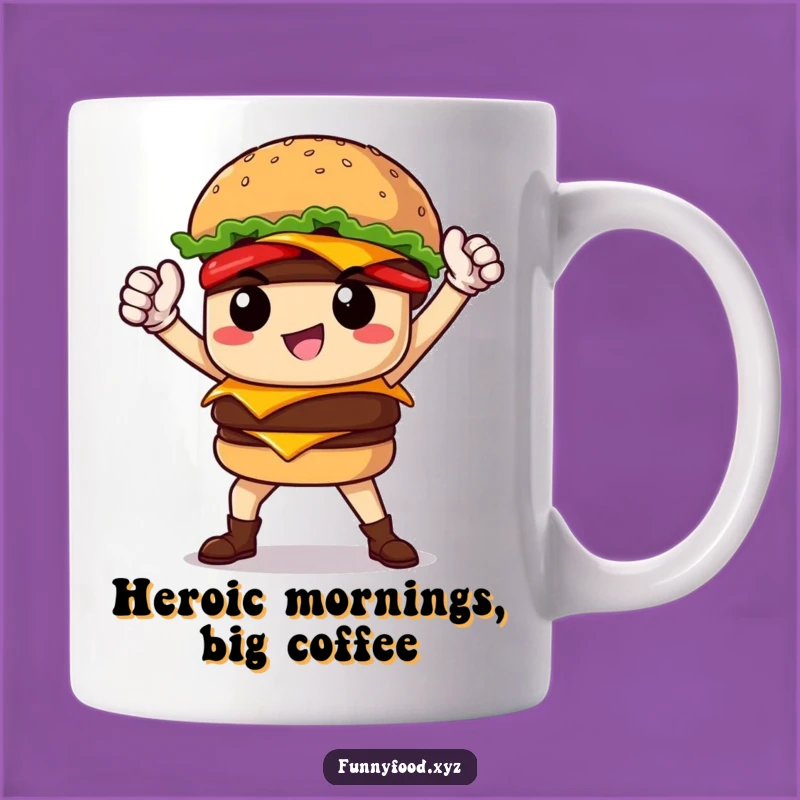 Funny Burger Hero Mug: Unleash Your Inner Champion