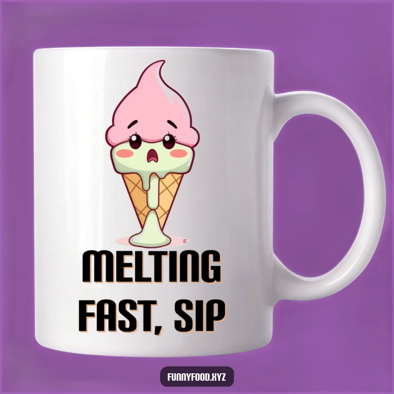Funny Melting Ice Cream Cone Mug: Hilarious Reaction Gift for Summer Lovers