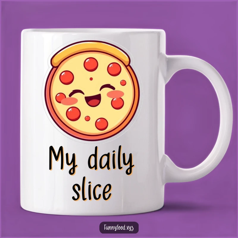 Funny Pizza Slice Mug - Beaming Smile, Winking Charm, Perfect Humorous Gift for Foodies