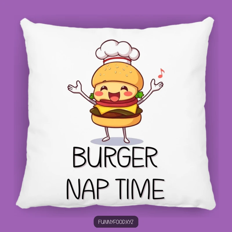 Funny Juggling Burger Pillow: Cuddle Up with Hilarious Chef Comfort