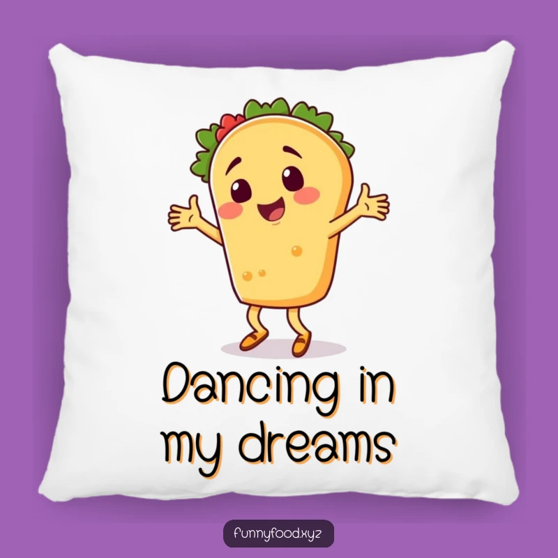 Comfortable Funny Taco Dancer Pillow: Cozy Mexican Fiesta Decor for Laughs