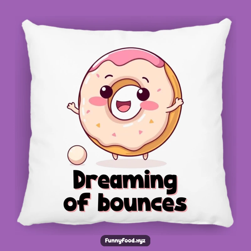Funny Donut Pillow: Delightful Character Bouncing Ball Comfort Accent