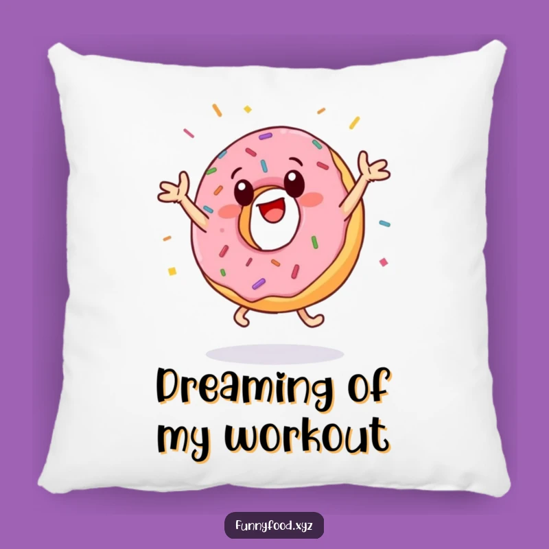 Funny Donut Jumping Jacks Pillow - Cozy & Hilarious Sprinkled Cushion