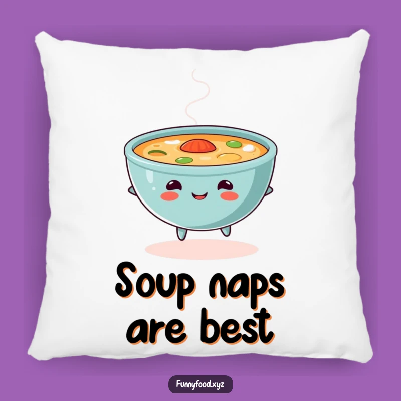 Funny Soup Skip Pillow: Cozy Steamy Cushion, Perfect Humorous Gift