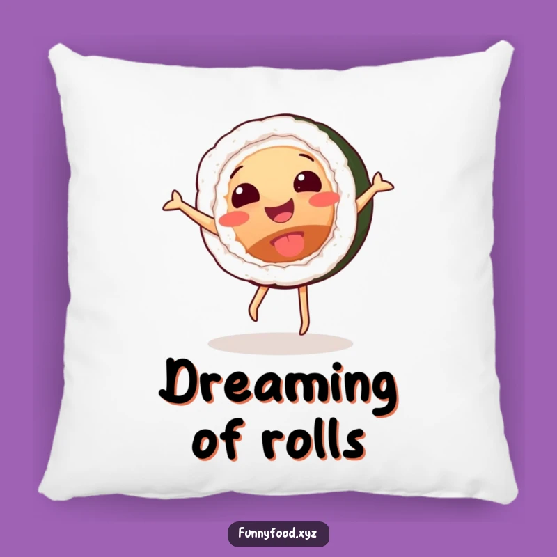 Funny Sushi Cartwheel Pillow - Comfy Cushion with Humorous Design