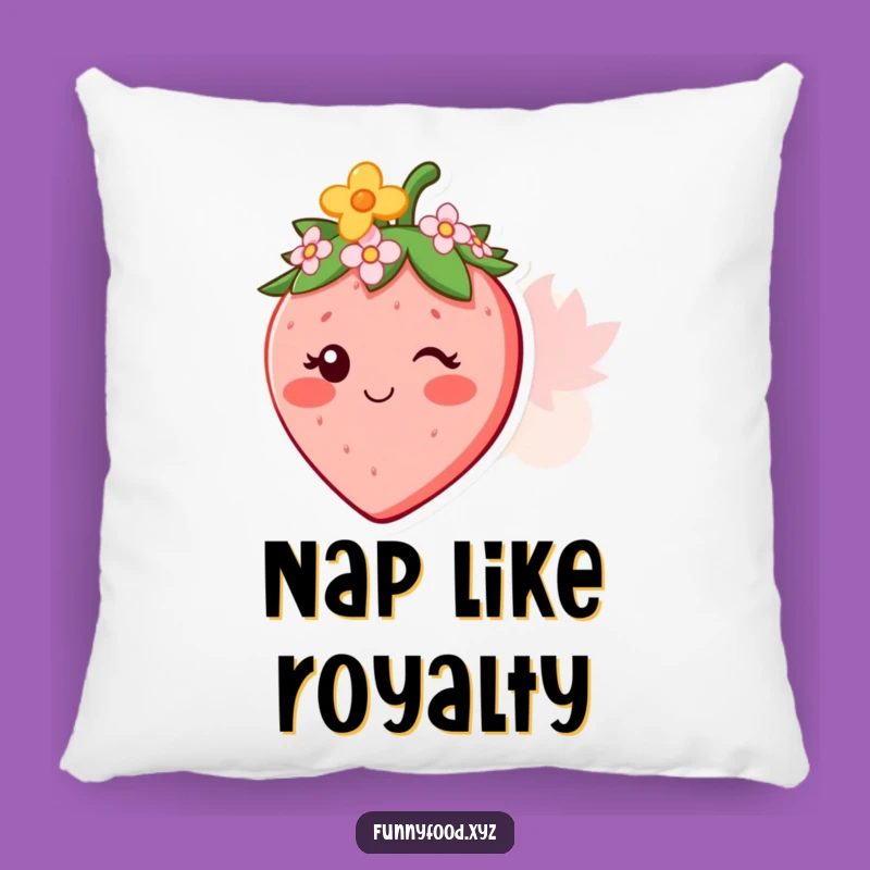 Funny Strawberry Crown Pillow - Soft Comfort with Natural Sweetness