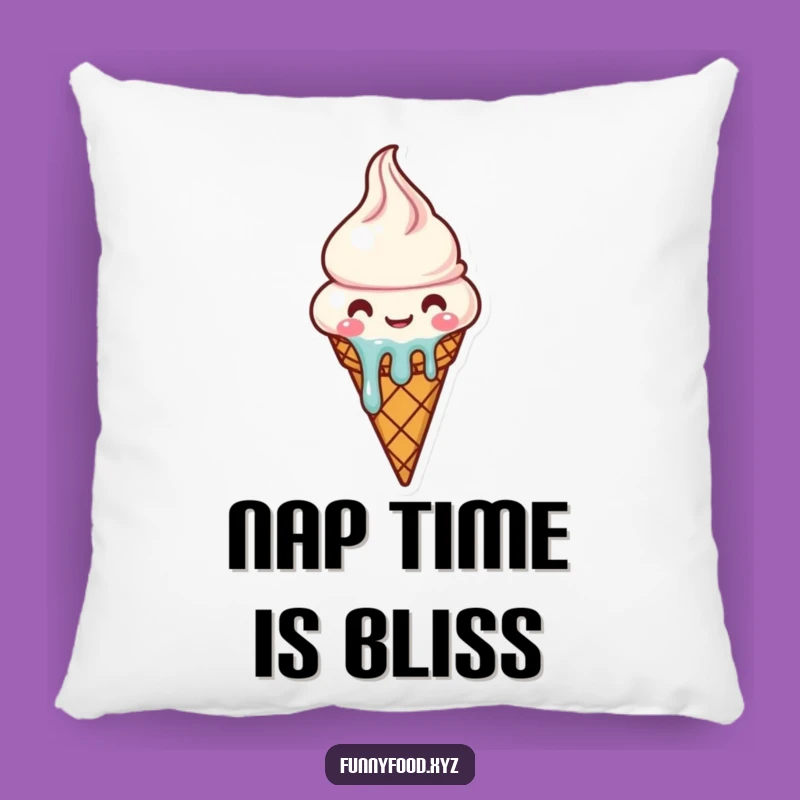 Funny Comfy Melting Ice Cream Cone Pillow - Sweet Dreams and Smiles Gift