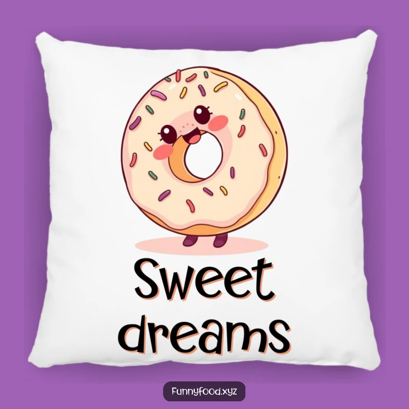 Funny Donut Cartwheel Pillow: Cozy Sprinkles Cushion, Perfect Funny Accent