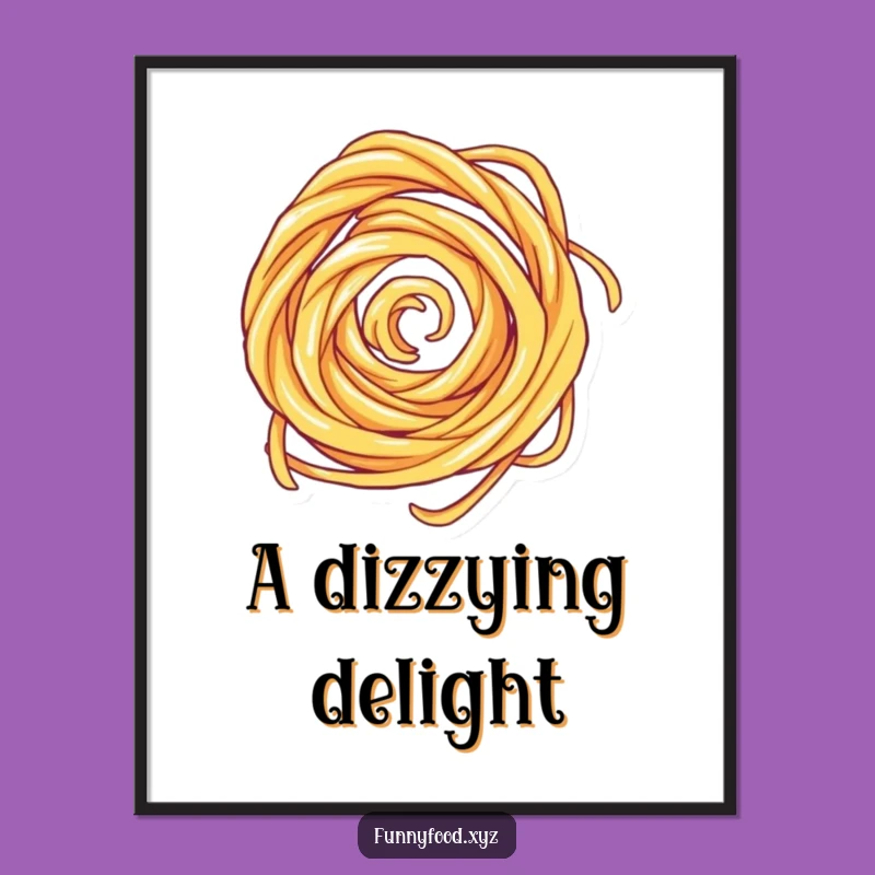 Funny Playful Pasta Swirl Digital Art - Hilarious Printable for Kitchen Decor
