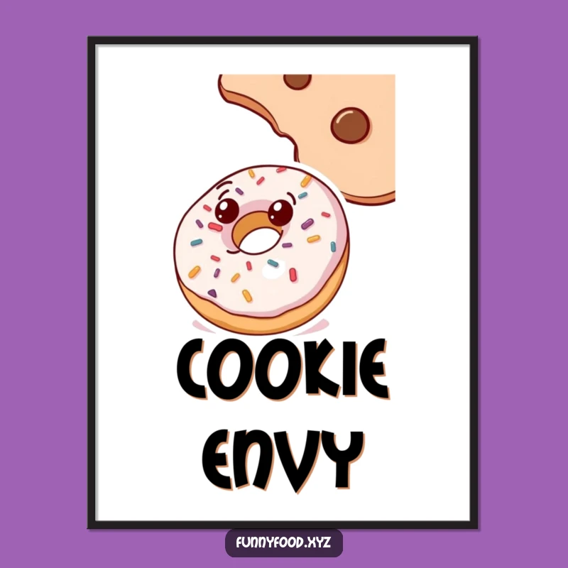 Funny Doughnut Cookie Curiosity Digital Print - Hilarious Food Art Download