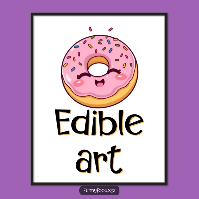 Funny Winking Donut Digital Art, Sprinkles Burst - Instant Hilarious Decor!