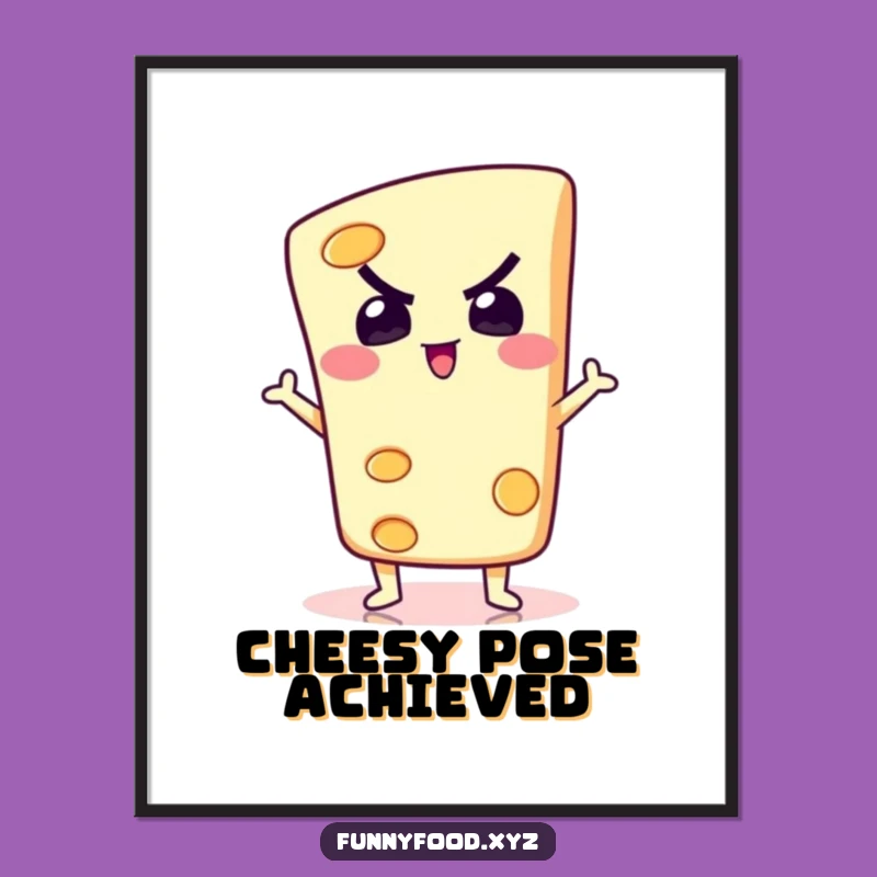 Funny Cheese Pose Digital Art: Silly Dairy Print, Instant Hilarious Funny Gift!