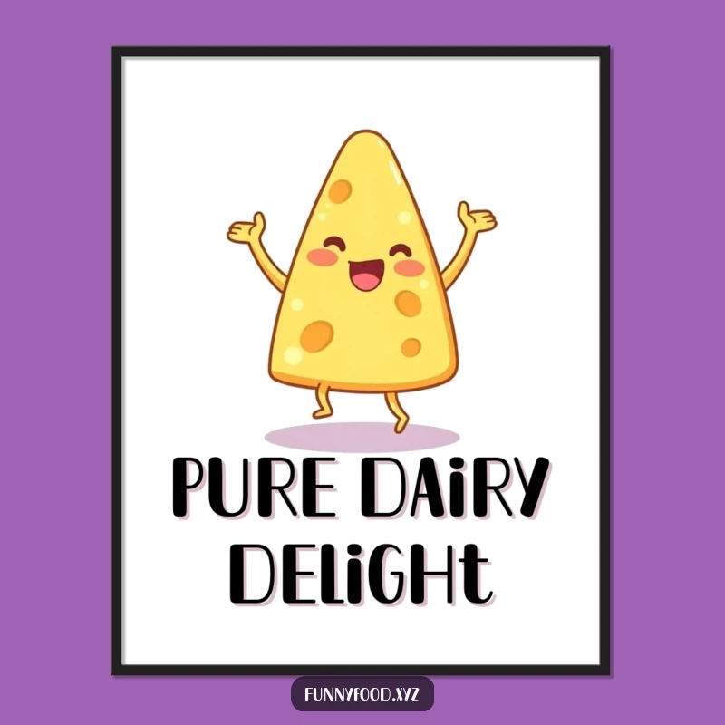 Funny Dancing Cheese Wedge Digital Art: Instant Joy Download
