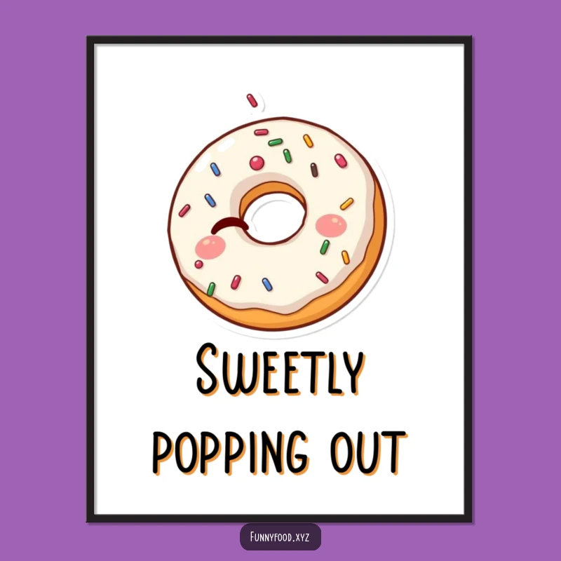 Funny Donut Digital Print: Winking Sprinkles Art, a Printable Funny Gift