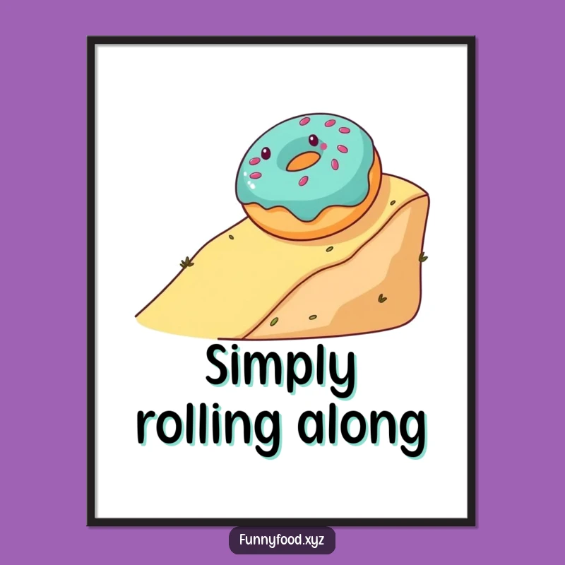 Funny Donut Rolling Digital Art: Instant Sweet Decor for Your Walls