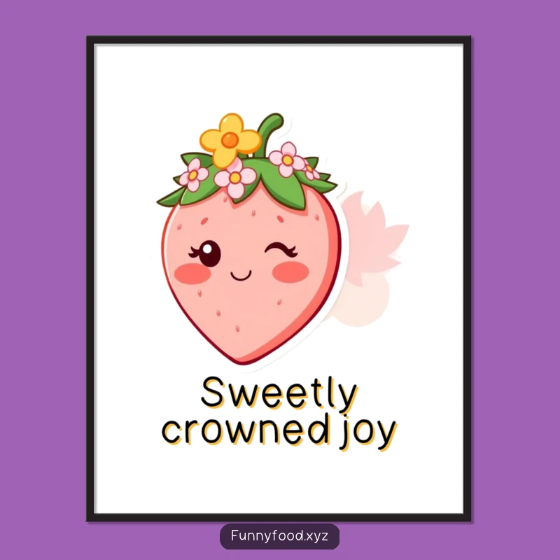 Funny Strawberry Crown Digital Art - Instant Sweetness for Your Walls