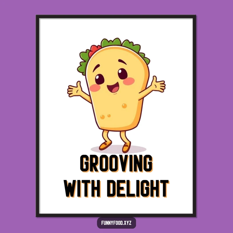 Printable Funny Taco Dancer Art: Instant Fiesta Vibes for Your Walls