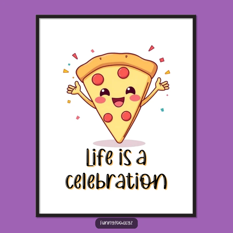 Funny Pizza Party Digital Art: Instant Celebration for Your Walls