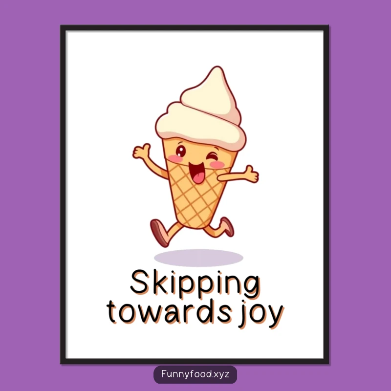 Funny Ice Cream Skip Digital Art: Instant Sweet Decor for Walls