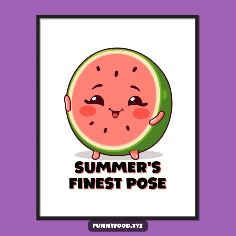 Funny Winking Watermelon Pose Digital Art - Instant Summer Vibes
