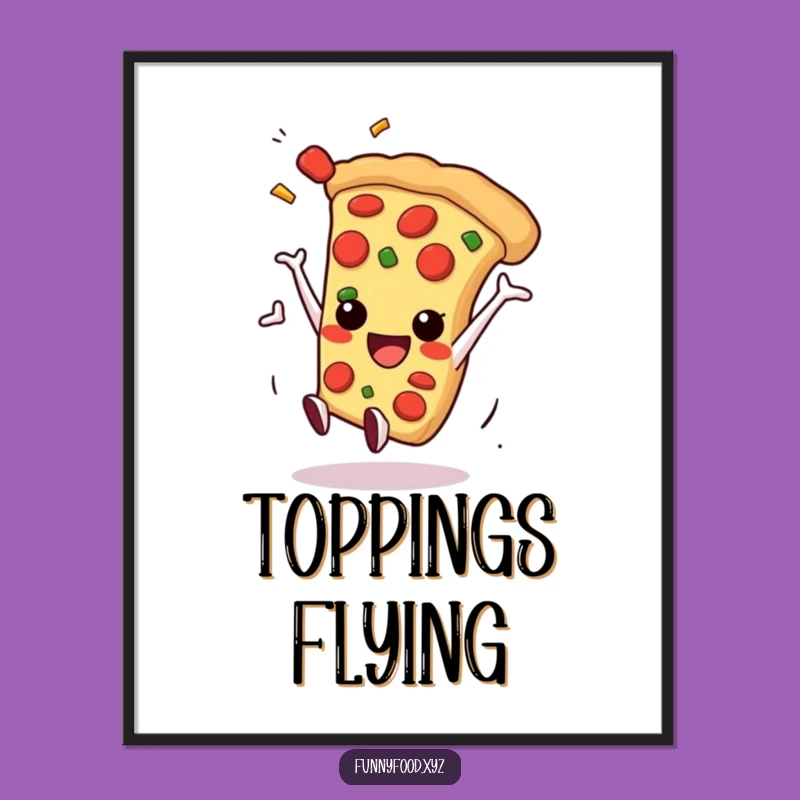Funny Pizza Somersault Digital Art: Action Pizza Slice, Instant Foodie Gift!