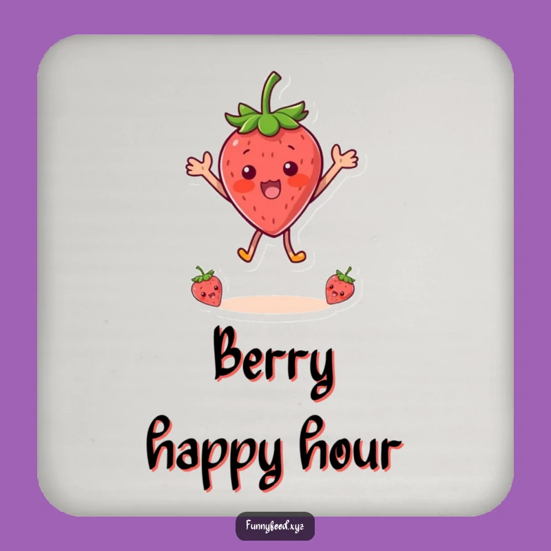 Funny Strawberry Surprise Coaster - Protect Surfaces with Jumping Fruit Fun, Perfect Funny Gift