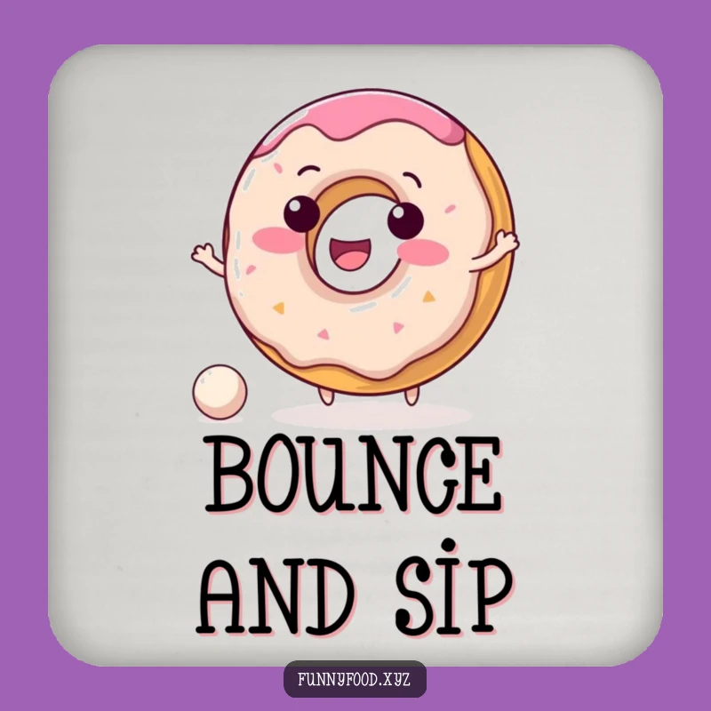 Funny Donut Coasters: Delightful Character Bouncing Ball Drink Protection